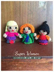 Super Women Miniature Crochet Soft Toy Set