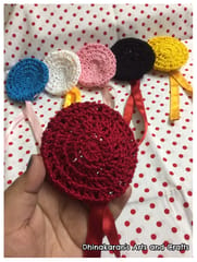 Crochet Bun Cover-RED