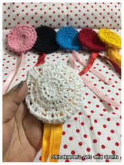 Crochet Bun Cover-WHITE