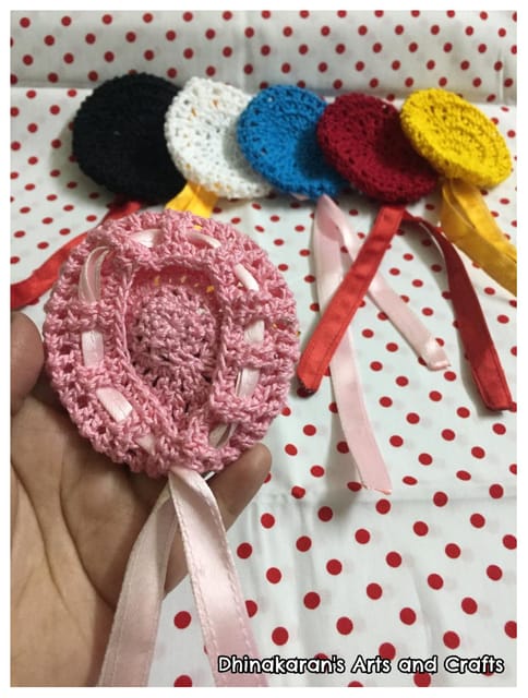 Crochet Bun Cover-PINK