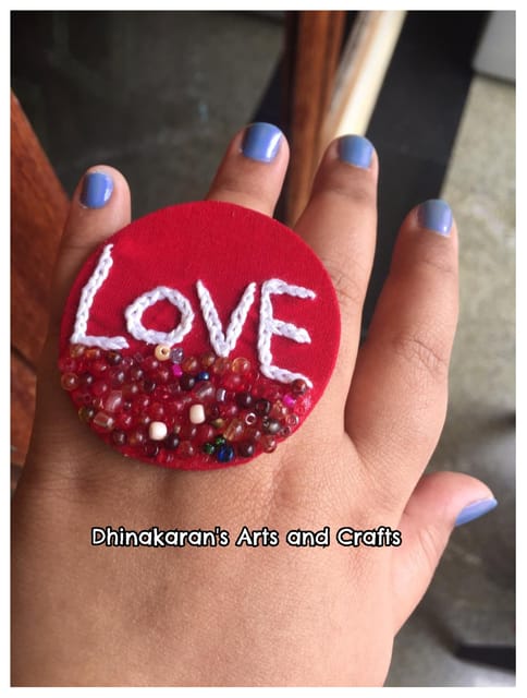 Love Embroidered Fingerring