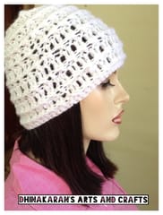Snowy White Crochet Hat