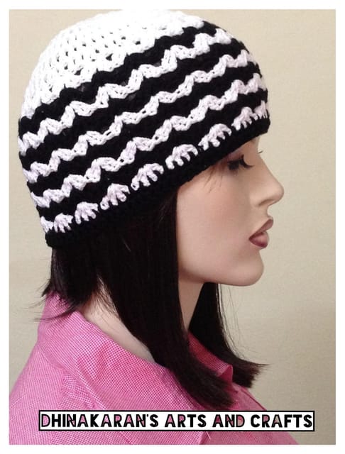 Black n White Crochet Hat