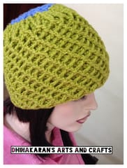 Green Waffle Crochet Hat