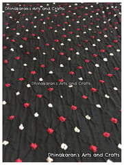HOT BLACK Bandhani Fabric