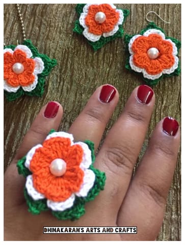 Tiranga Crochet Finger Ring