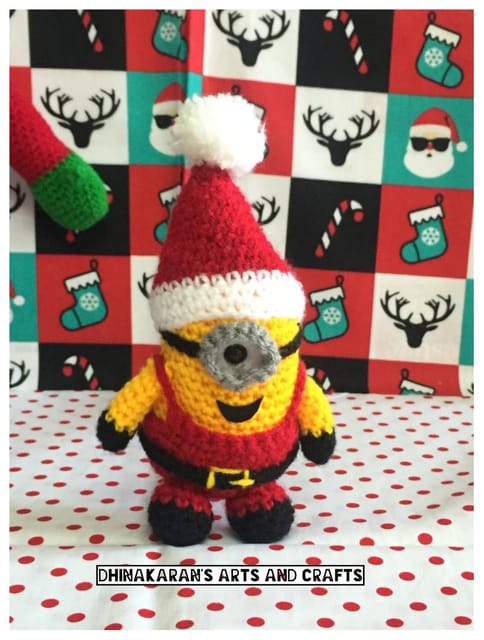 Christmas Minion Crochet Soft Toy