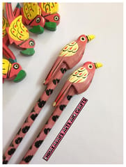 PINK BIRD Handpainted Pencil
