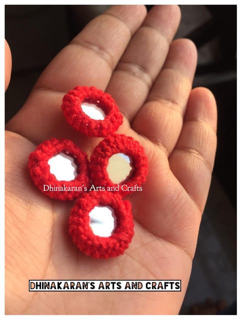 RED Mini Kutchwork Mirror Buttons