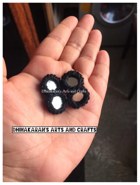 BLACK Mini Kutchwork Mirror Buttons