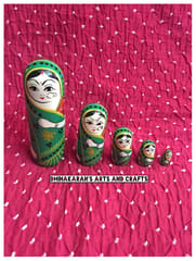 Indian Naari Nesting Doll-GREEN