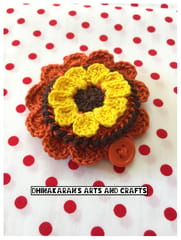 Floral Crochet Pocket Mirror-(3)