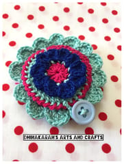 Floral Crochet Pocket Mirror-(4)