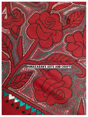 Rose Floral Kanthawork Blouse Piece