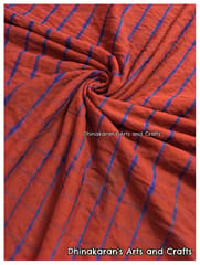 Brick Red Lehariya Fabric