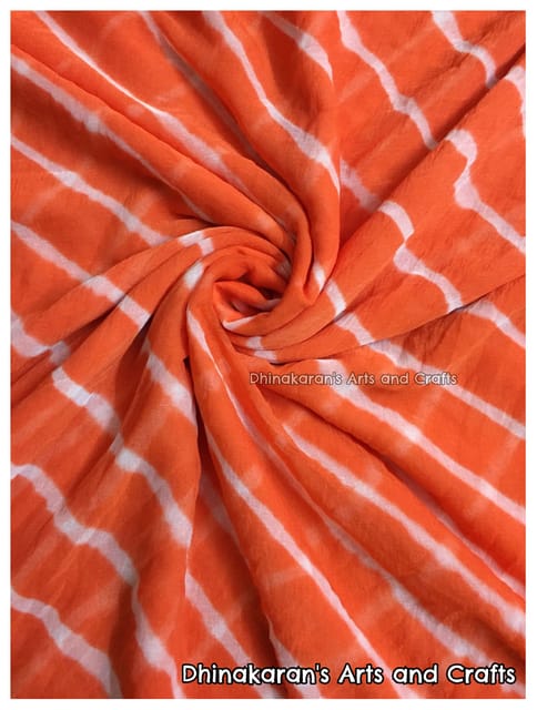 Orange Lehariya Fabric