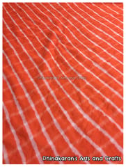 Orange Lehariya Fabric