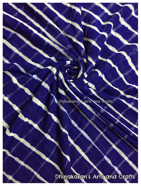 Dark Blue Georgette Lehariya Fabric