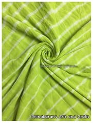 Green Apple Georgette Lehariya Fabric