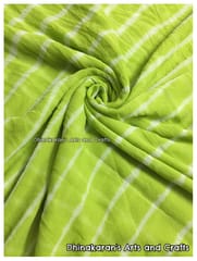 Green Apple Lehariya Fabric