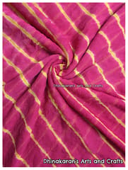 Fuschia Pink Georgette Lehariya Fabric