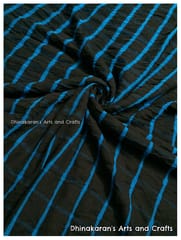 Black & Blue Lehariya Fabric
