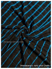Black & Blue Lehariya Fabric