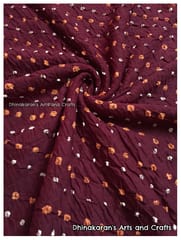 BURGUNDY Bandhani Fabric