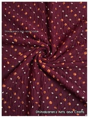 BURGUNDY Bandhani Fabric