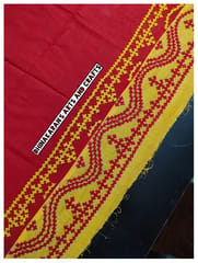Red & Yellow Double Colour Kutchwork Blouse Piece