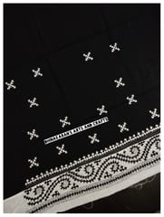 Black & White Double Colour Kutchwork Blouse Piece
