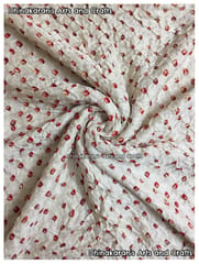 WHITE Pure Gajji Silk Bandhani Fabric