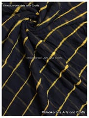 Black & Yellow Lehariya Fabric