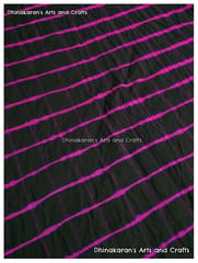 Black & Pink Lehariya Fabric