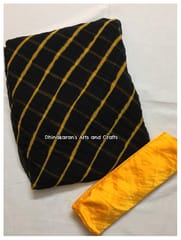 Black & Yellow Lehariya Saree