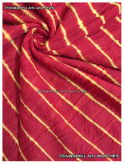 Desi Red Cotton Lehariya Fabric