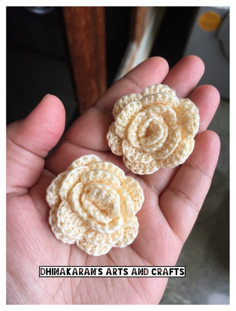 Cream Rose Crochet BroochPins