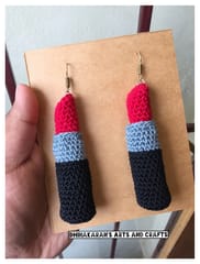Lip Stick Crochet Earrings