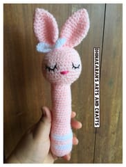 Baby Pink Rabbit Crochet Baby Rattle