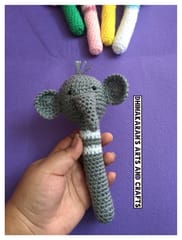 Elephant Crochet Baby Rattle