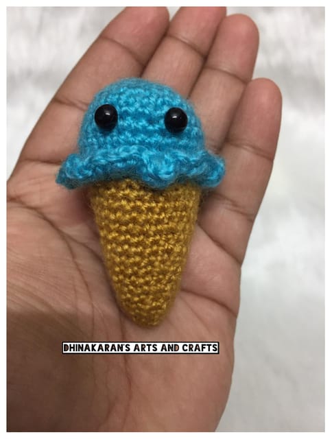 Ice Cream Cone Miniature Crochet Soft Toy