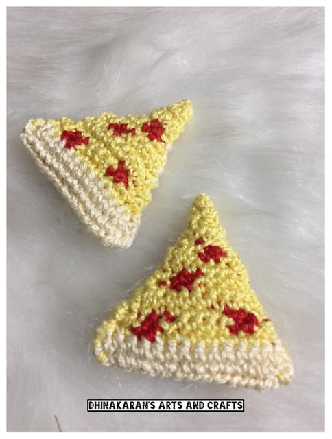Pizza Slice Miniature Crochet Soft Toy