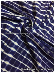 Indigo Blue Georgette Lehariya Fabric