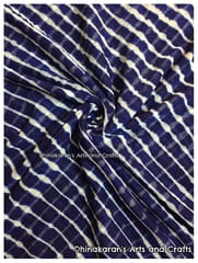 Indigo Blue Georgette Lehariya Fabric