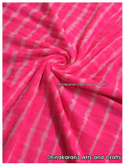 Neon Pink Georgette Lehariya Fabric