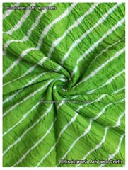 Green Cotton Lehariya Fabric