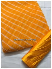 Mango Yellow Lehariya Saree