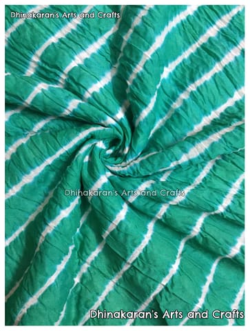 Turquoise Cotton Lehariya Fabric