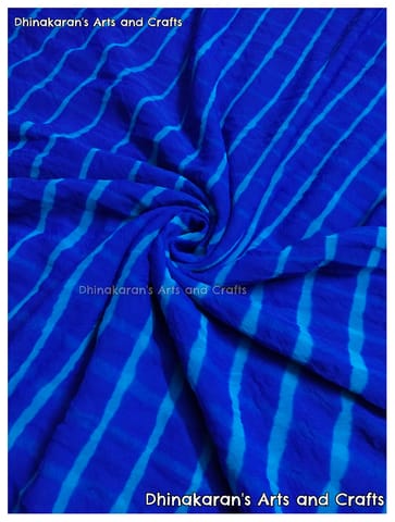 Rich Blue Georgette Lehariya Fabric
