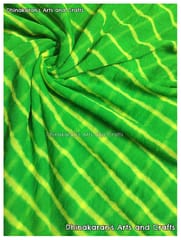 Light Green Georgette Lehariya Fabric